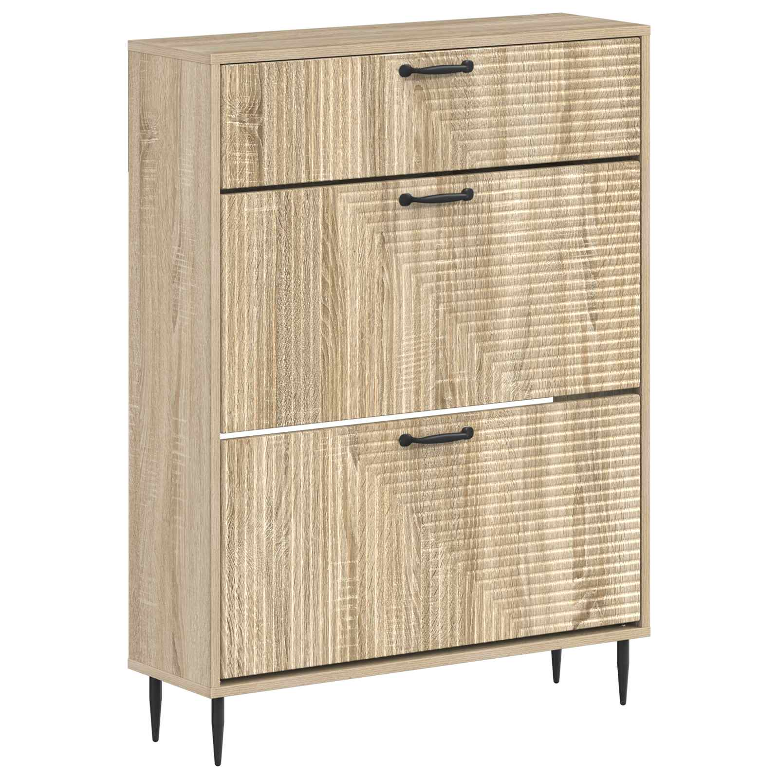 Schoenenkast HAARLEM 78 x 24 x 103 cm Bewerkt hout Sonoma Eiken