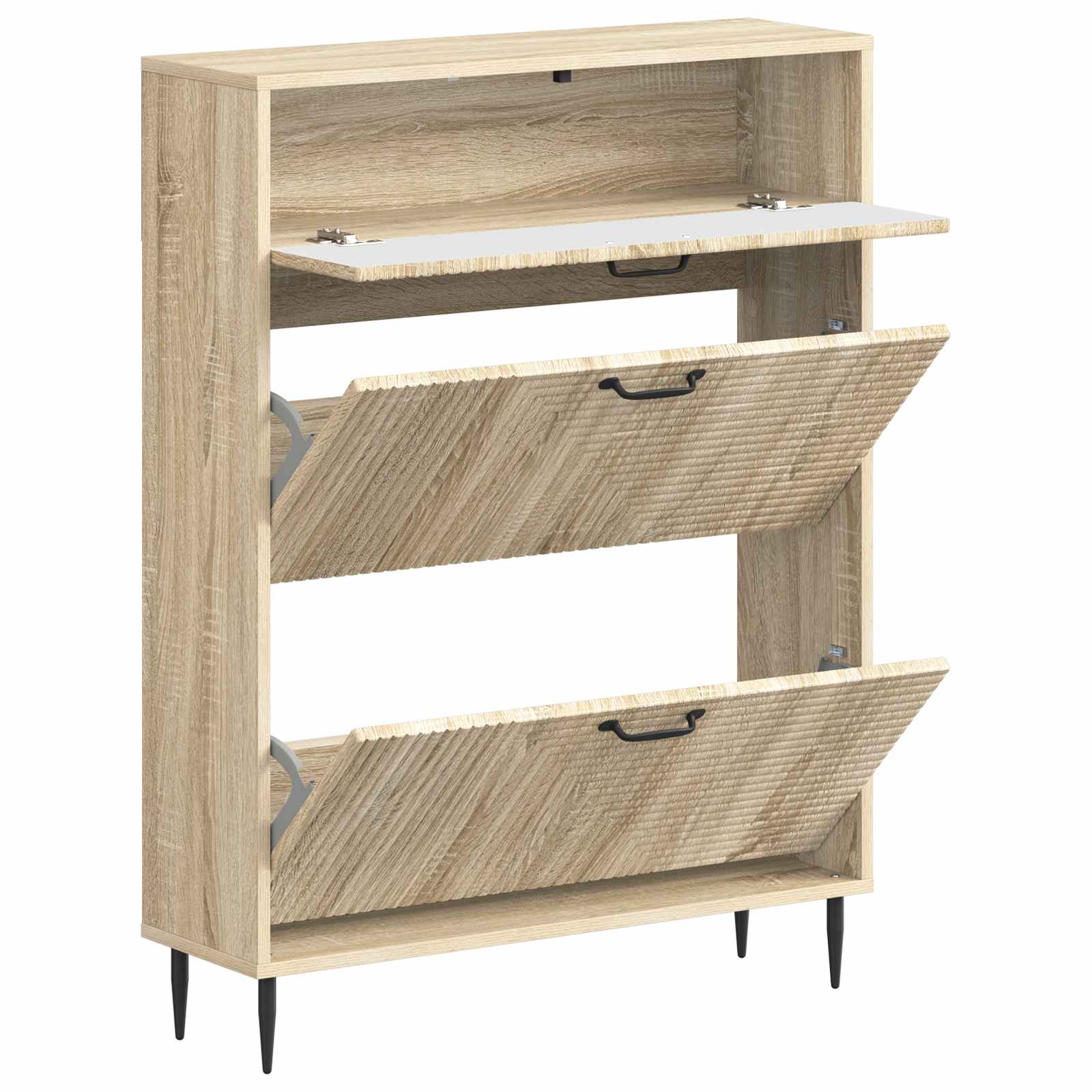 Schoenenkast HAARLEM 78 x 24 x 103 cm Bewerkt hout Sonoma Eiken