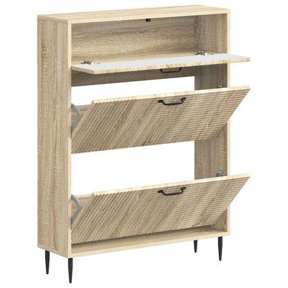 Schoenenkast HAARLEM 78 x 24 x 103 cm Bewerkt hout Sonoma Eiken
