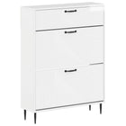 Schoenenkast 78x24x103 cm hoogglans wit