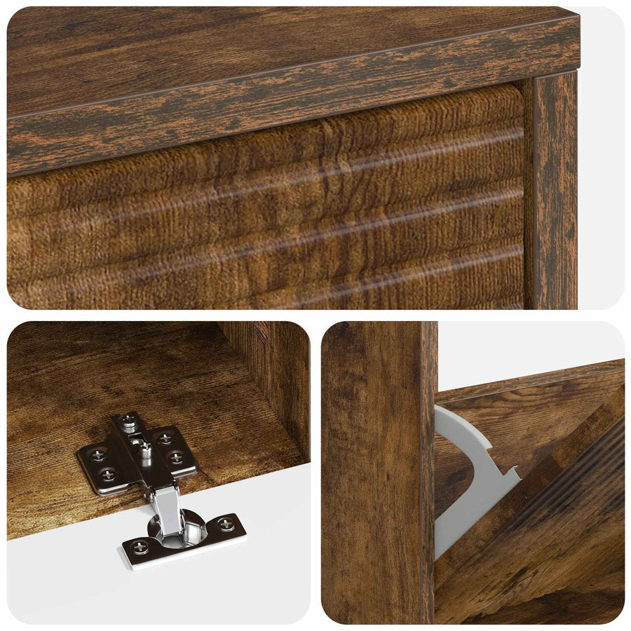Schoenenkast HAARLEM 78 x 24 x 103 cm Bewerkt hout