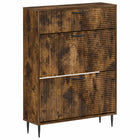 Schoenenkast HAARLEM 78x24x103 cm bewerkt hout gerookt eiken