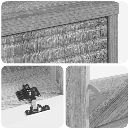 Schoenenkast HAARLEM 78 x 24 x 103 cm Bewerkt hout Grijs Sonoma