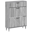 Schoenenkast HAARLEM 78x24x103 cm grijs Sonoma bewerkt hout