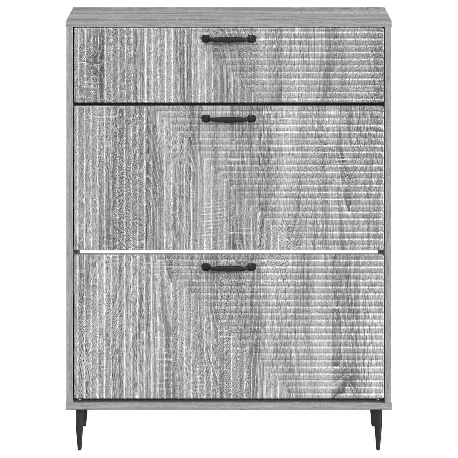 Schoenenkast HAARLEM 78 x 24 x 103 cm Bewerkt hout Grijs Sonoma