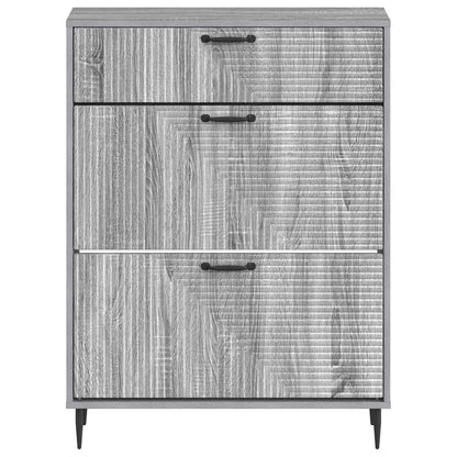 Schoenenkast HAARLEM 78 x 24 x 103 cm Bewerkt hout Grijs Sonoma