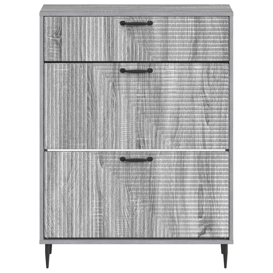 Schoenenkast HAARLEM 78 x 24 x 103 cm Bewerkt hout Grijs Sonoma