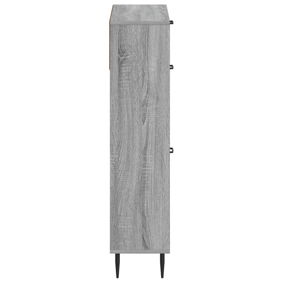 Schoenenkast HAARLEM 78 x 24 x 103 cm Bewerkt hout Grijs Sonoma