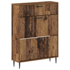 Schoenenkast HAARLEM 78x24x103 cm bewerkt hout oud hout