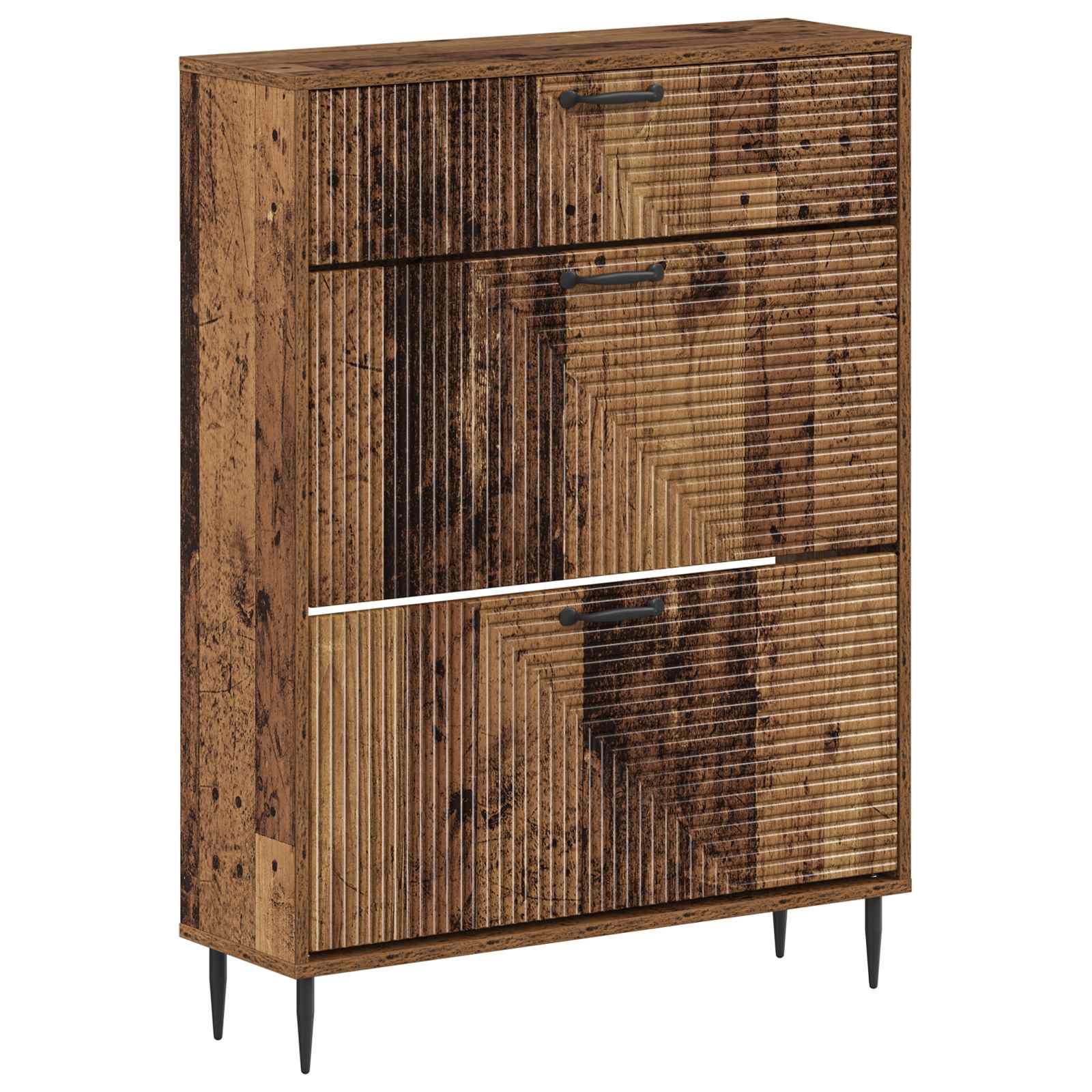Schoenenkast HAARLEM 78 x 24 x 103 cm Bewerkt hout Oud hout