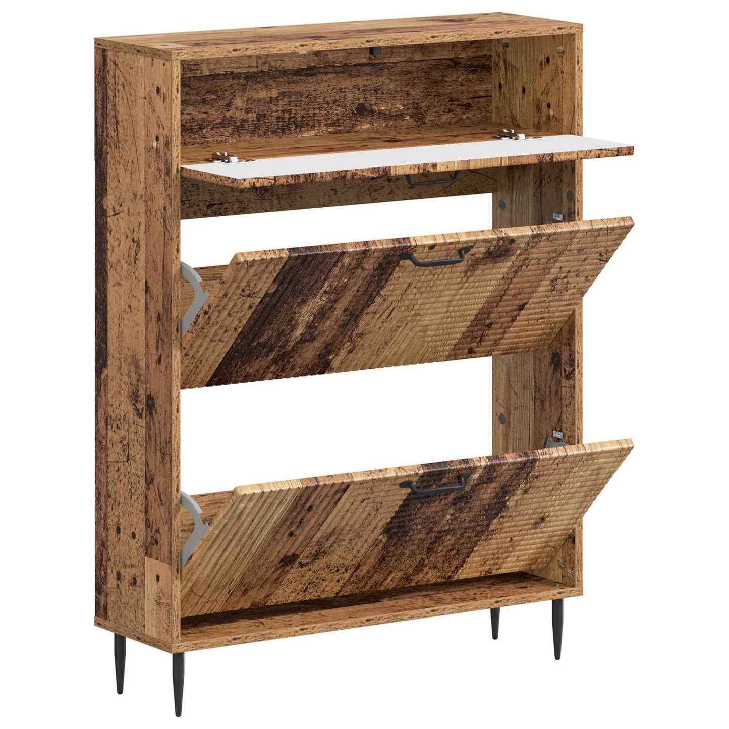 Schoenenkast HAARLEM 78 x 24 x 103 cm Bewerkt hout Oud hout