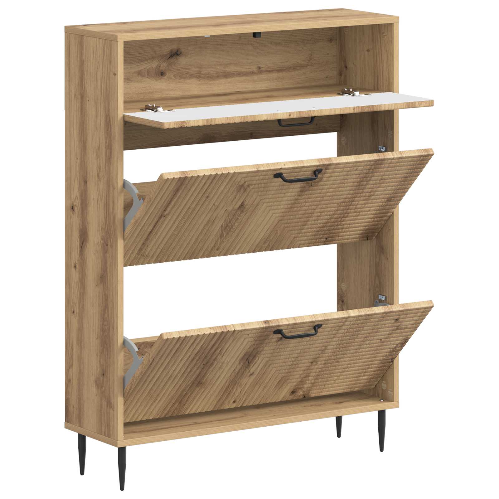 Schoenenkast HAARLEM 78 x 24 x 103 cm Bewerkt hout