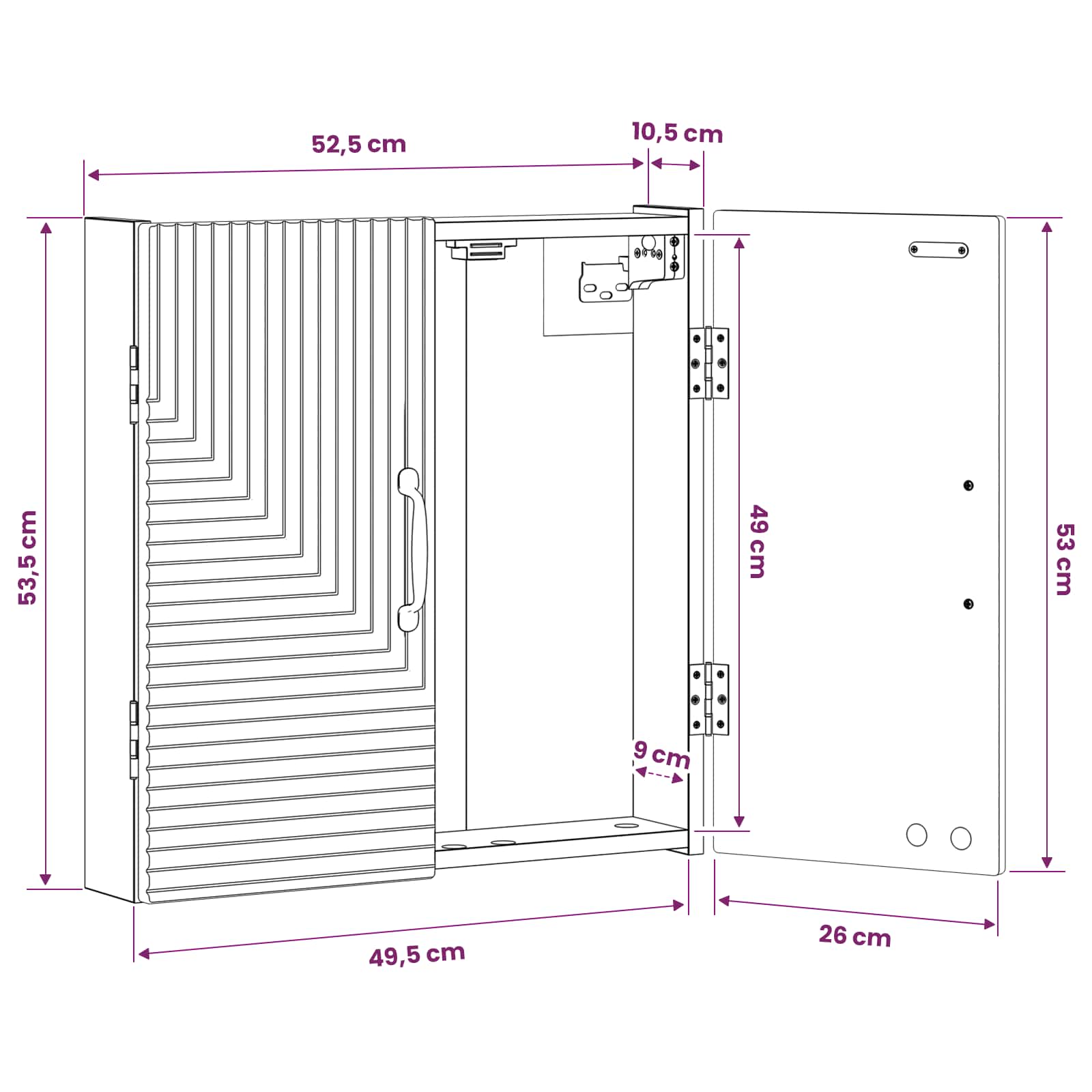 Dartbord Kabinet HAARLEM Wit 52,5 x 10,5 x 53,5 cm Bewerkt hout