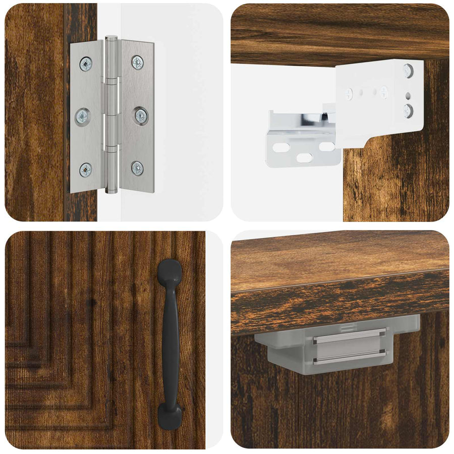Dartbord Kabinet HAARLEM Gerookt eiken 52,5 x 10,5 x 53,5 cm