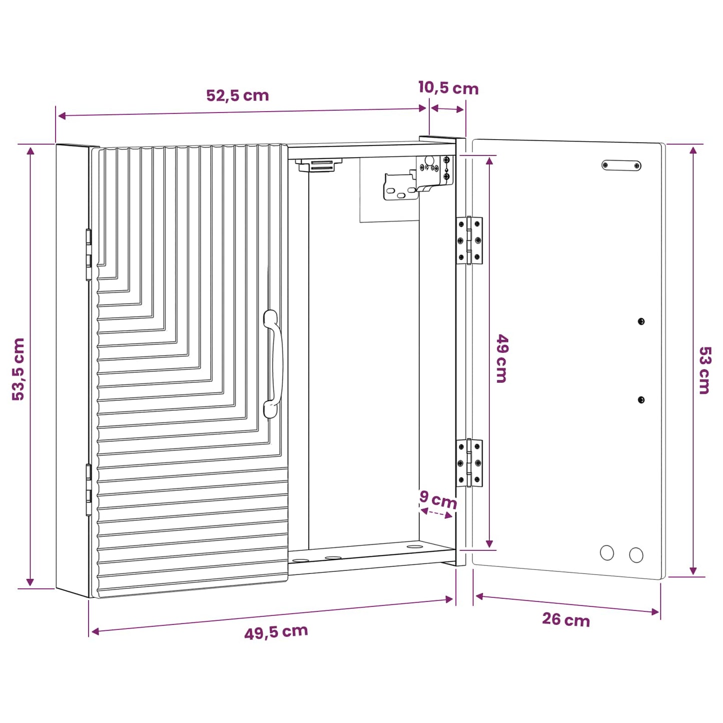 Dartbord Kabinet HAARLEM Oud hout 52,5 x 10,5 x 53,5 cm
