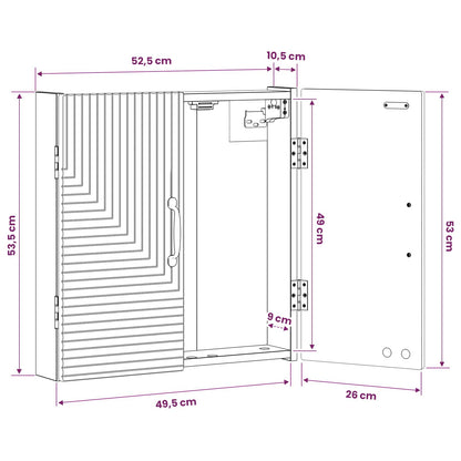 Dartbord Kabinet HAARLEM Oud hout 52,5 x 10,5 x 53,5 cm