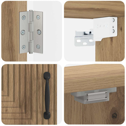 Dartbord Kabinet HAARLEM Artisanaal eiken 52,5 x 10,5 x 53,5 cm