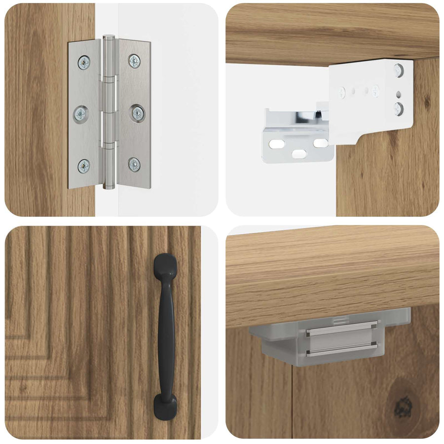 Dartbord Kabinet HAARLEM Artisanaal eiken 52,5 x 10,5 x 53,5 cm