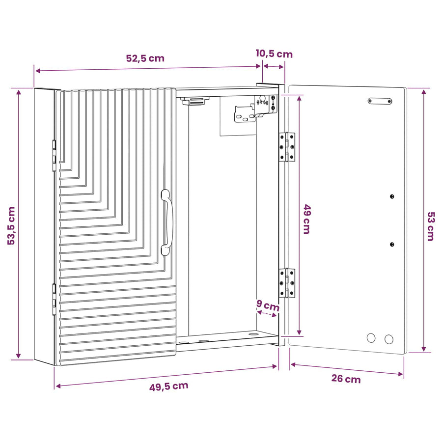 Dartbord Kabinet HAARLEM Artisanaal eiken 52,5 x 10,5 x 53,5 cm