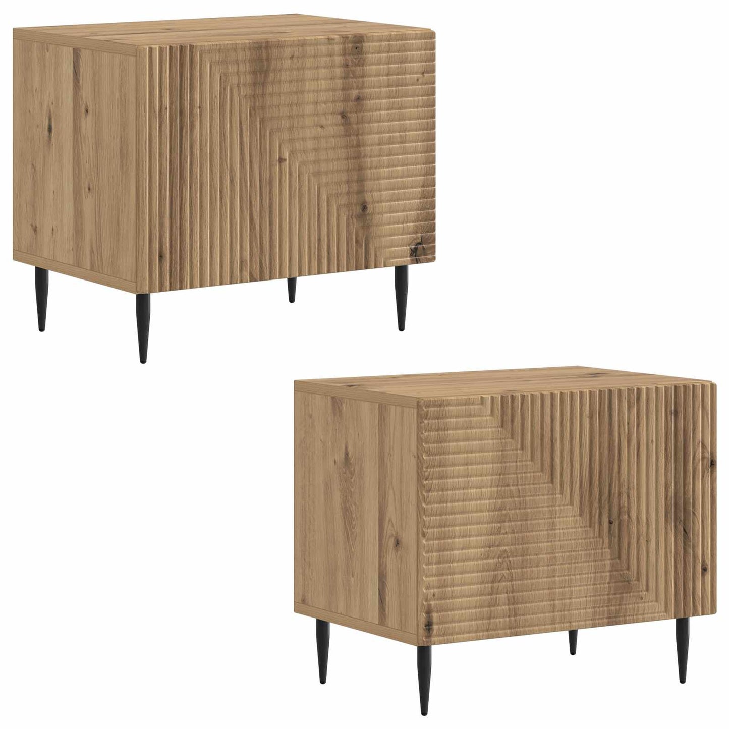 Tv-meubel Artisanaal eiken Bewerkt hout