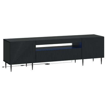 LED tv-meubel Zwart Bewerkt hout