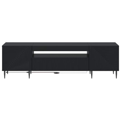 LED tv-meubel Zwart Bewerkt hout