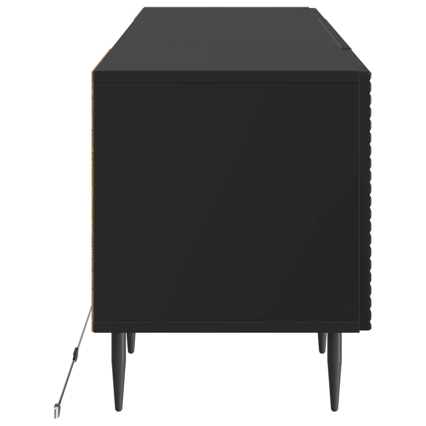 LED tv-meubel Zwart Bewerkt hout