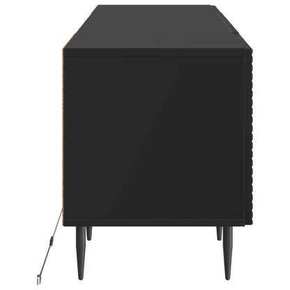 LED tv-meubel Zwart Bewerkt hout