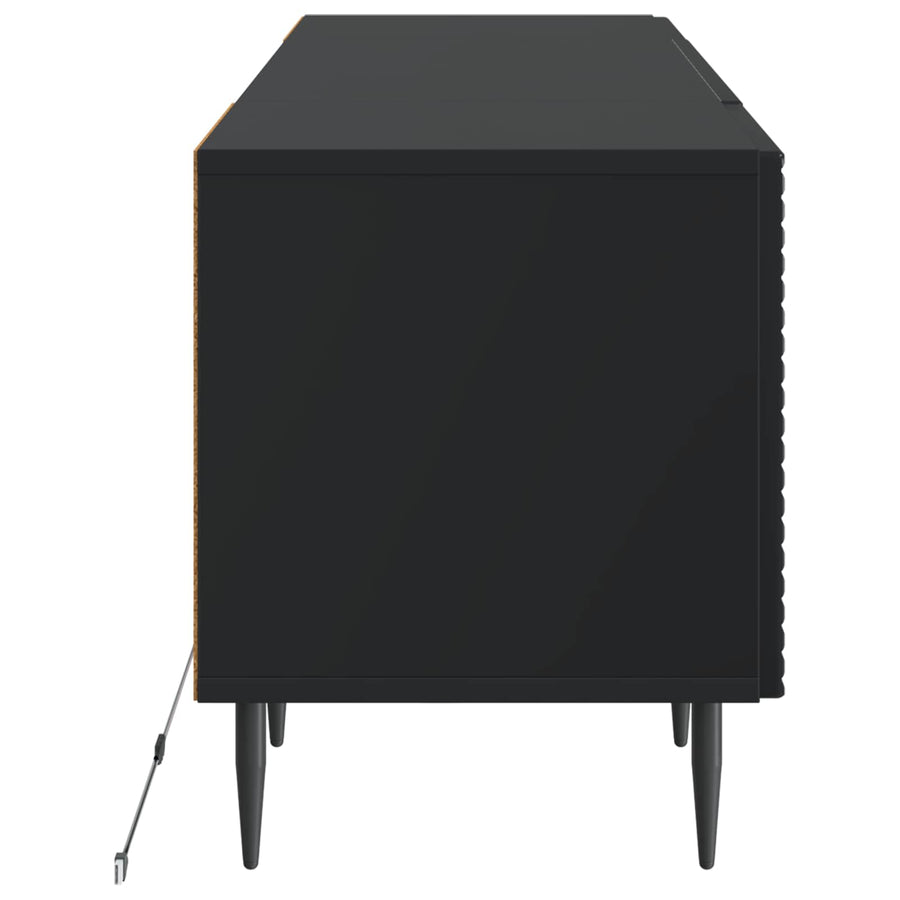 LED tv-meubel Zwart Bewerkt hout