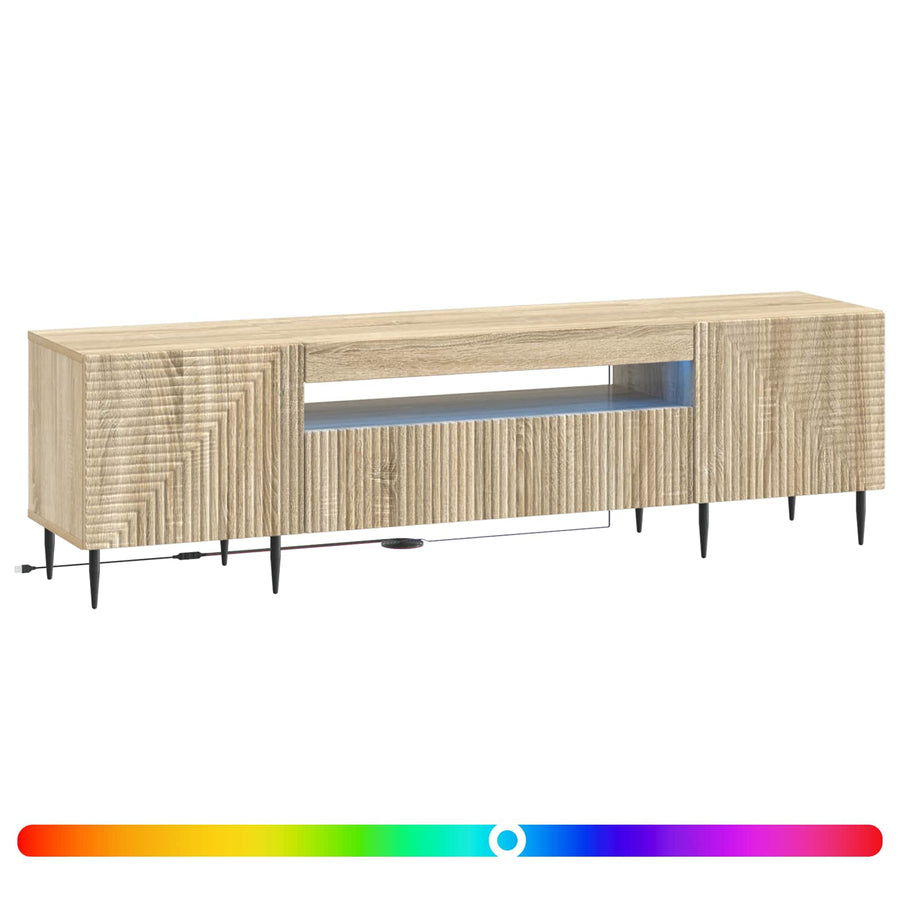 LED tv-meubel Sonoma Eiken Bewerkt hout