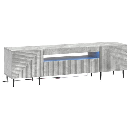 LED tv-meubel Betongrijs Bewerkt hout