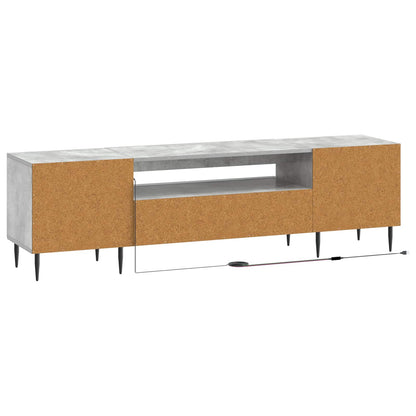 LED tv-meubel Betongrijs Bewerkt hout