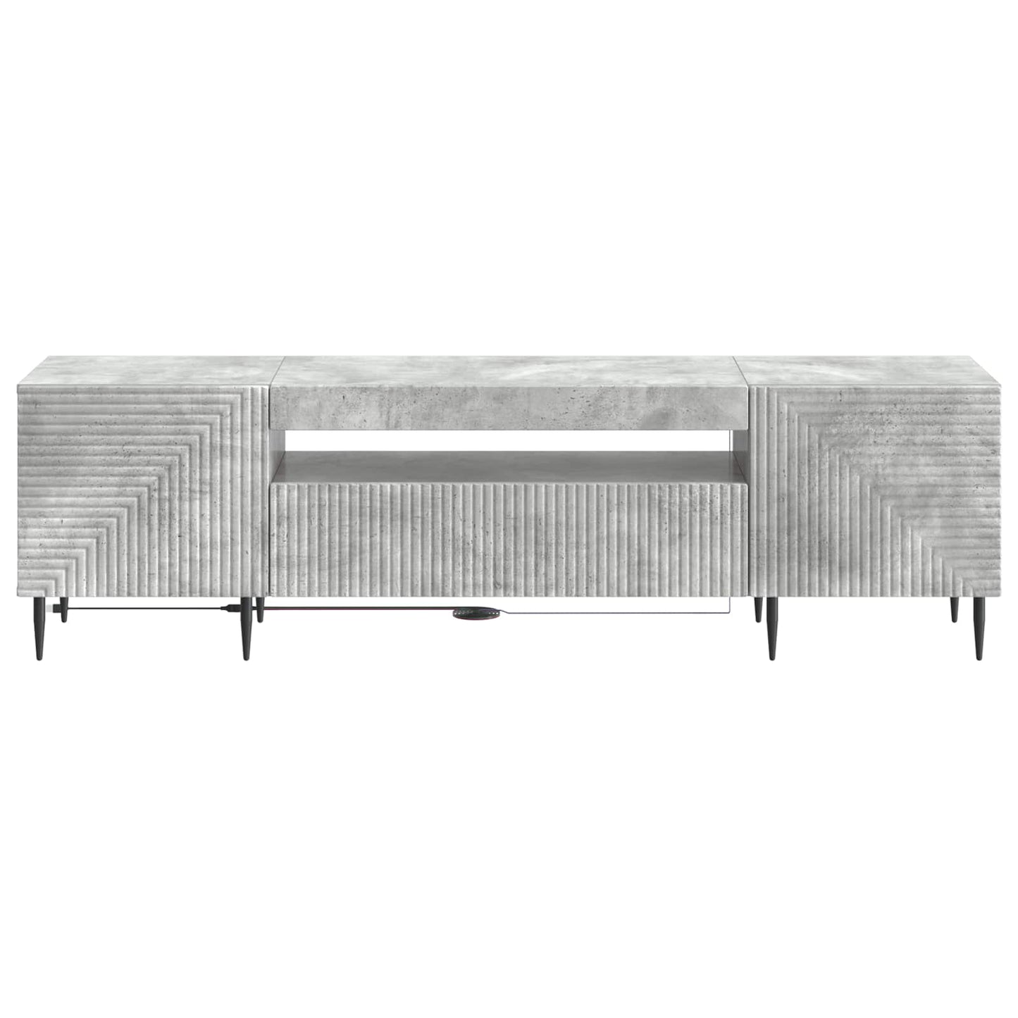 LED tv-meubel Betongrijs Bewerkt hout