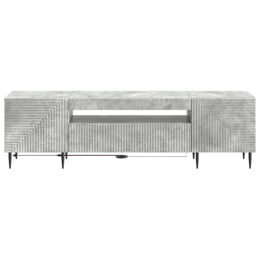 LED tv-meubel Betongrijs Bewerkt hout