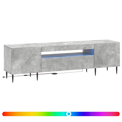 LED tv-meubel Betongrijs Bewerkt hout
