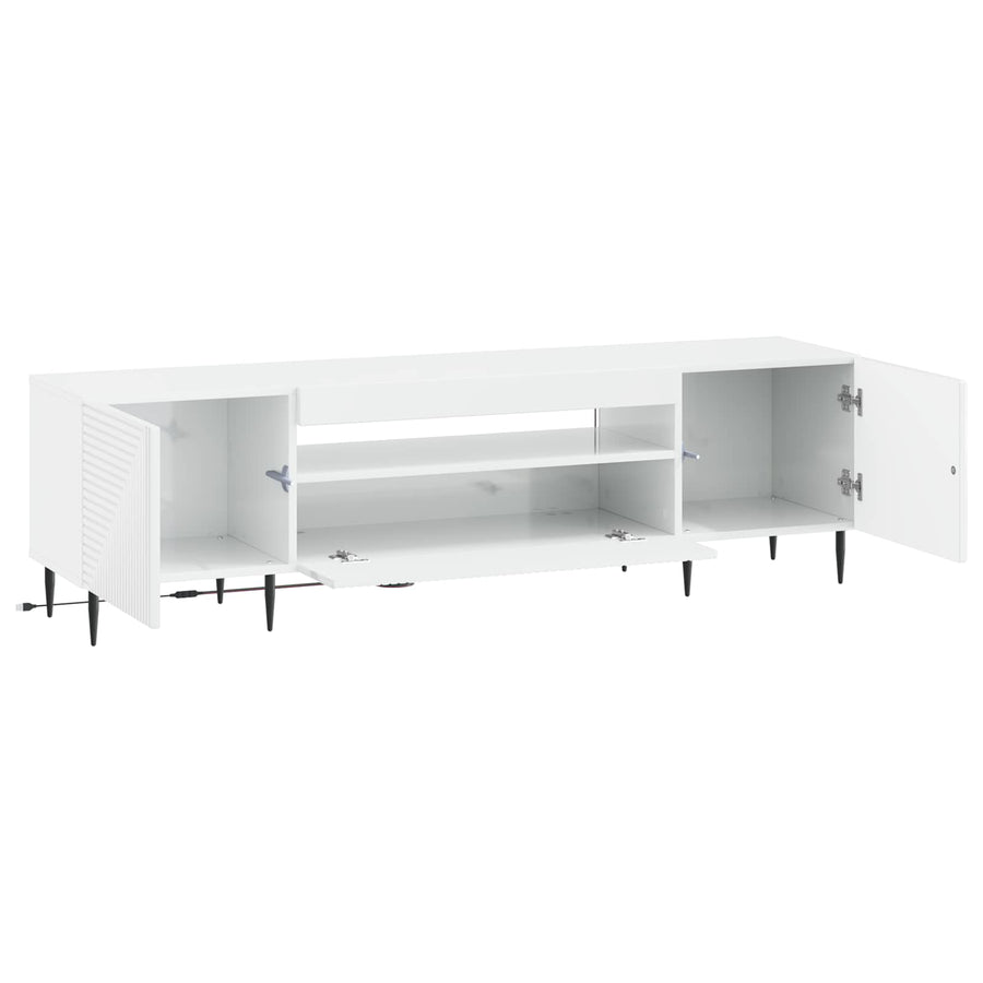 LED tv-meubel Hoogglans Wit Bewerkt hout