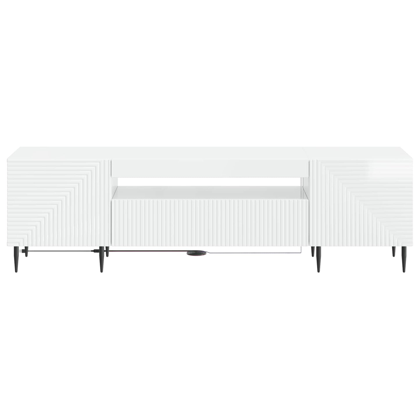 LED tv-meubel Hoogglans Wit Bewerkt hout
