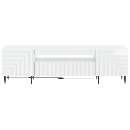 LED tv-meubel Hoogglans Wit Bewerkt hout