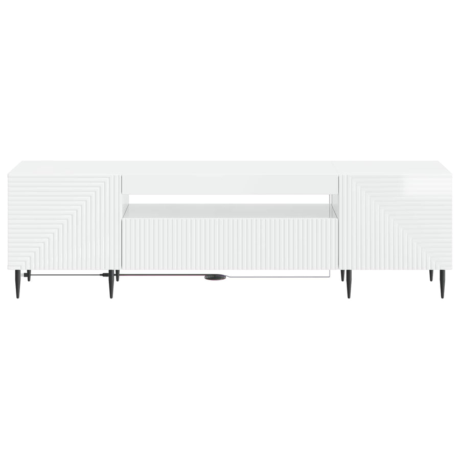 LED tv-meubel Hoogglans Wit Bewerkt hout