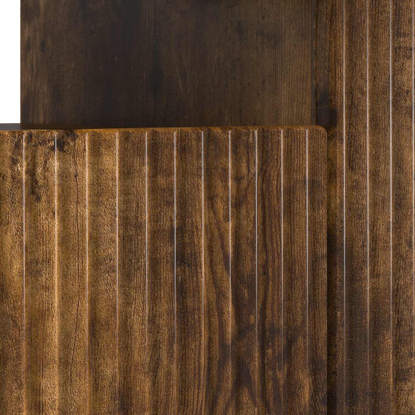 LED tv-meubel Gerookt eiken Bewerkt hout
