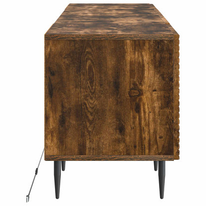 LED tv-meubel Gerookt eiken Bewerkt hout