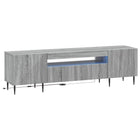 Tv-meubel grijs bewerkt hout met LED