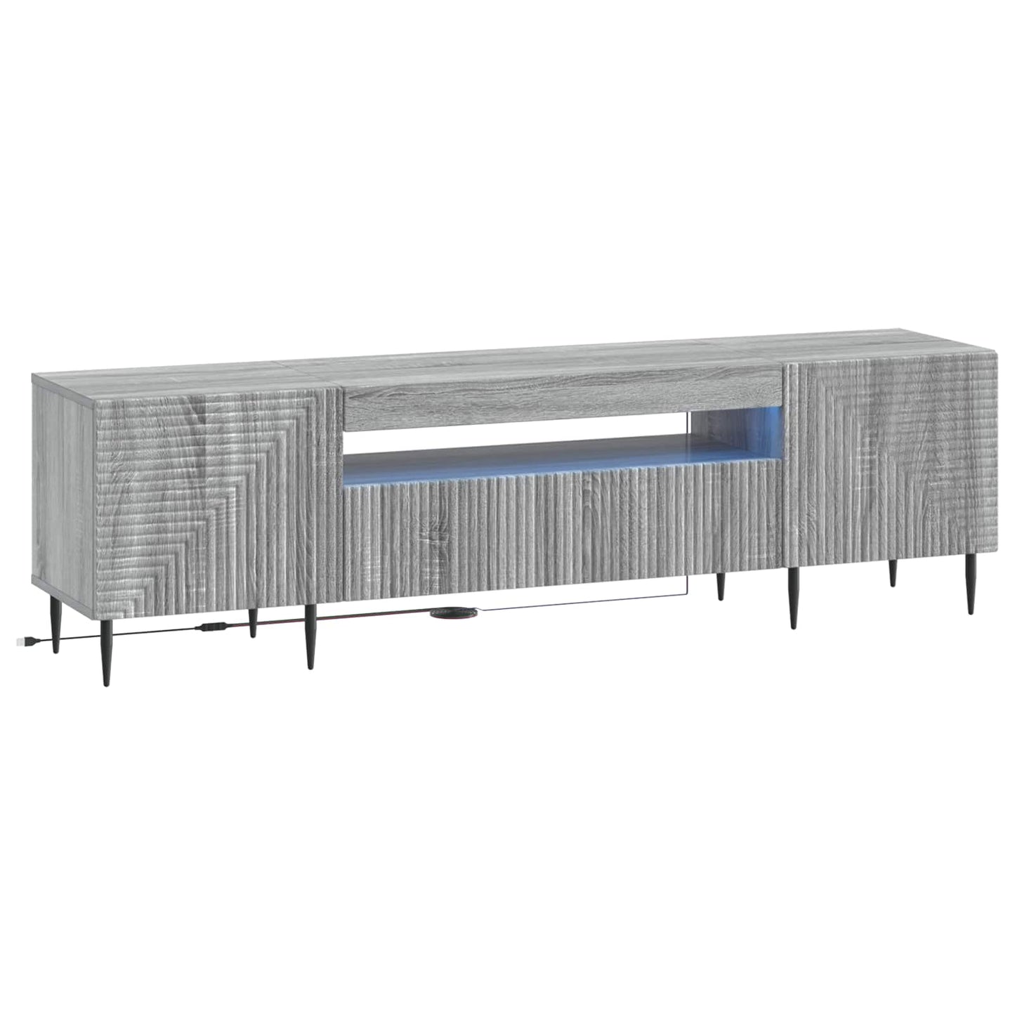 LED tv-meubel Grijs Sonoma Bewerkt hout
