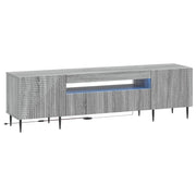 Tv-meubel grijs bewerkt hout met LED