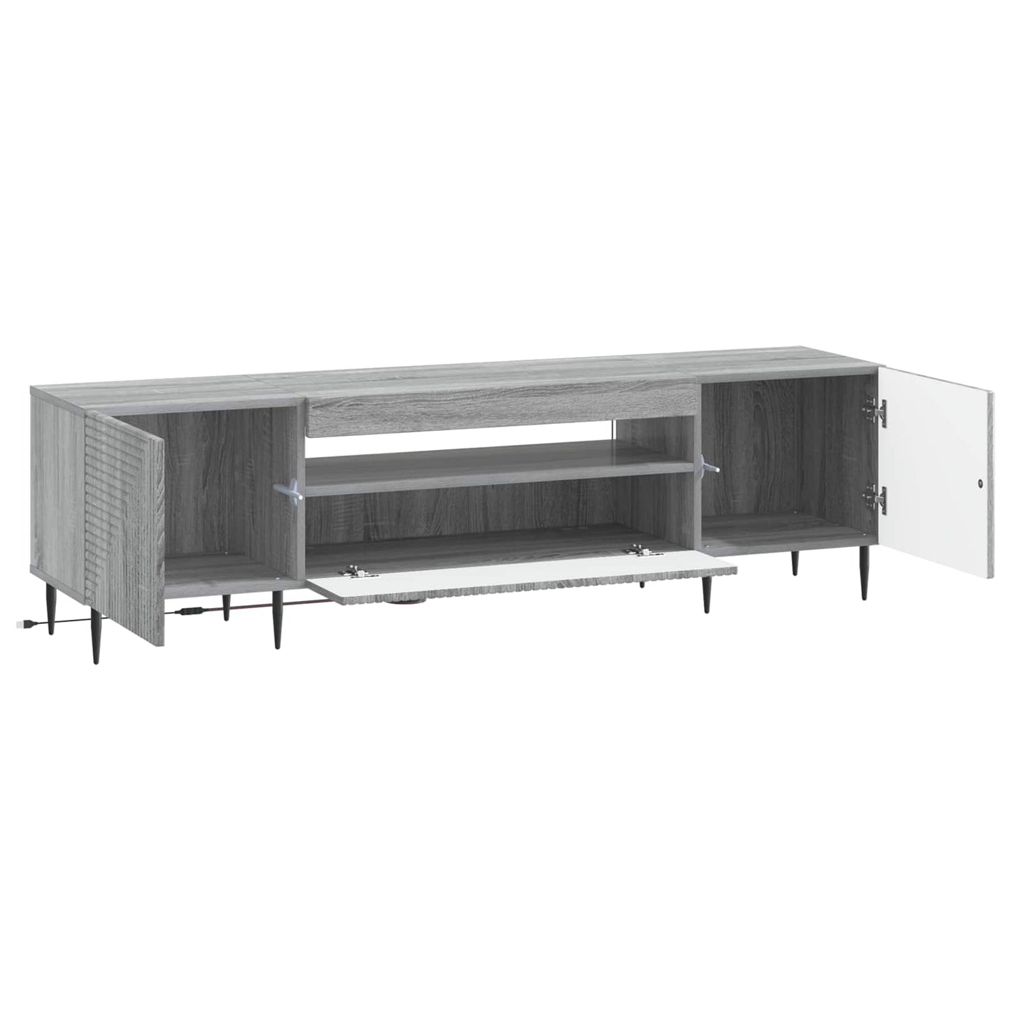 LED tv-meubel Grijs Sonoma Bewerkt hout