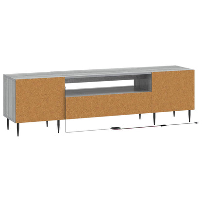 LED tv-meubel Grijs Sonoma Bewerkt hout