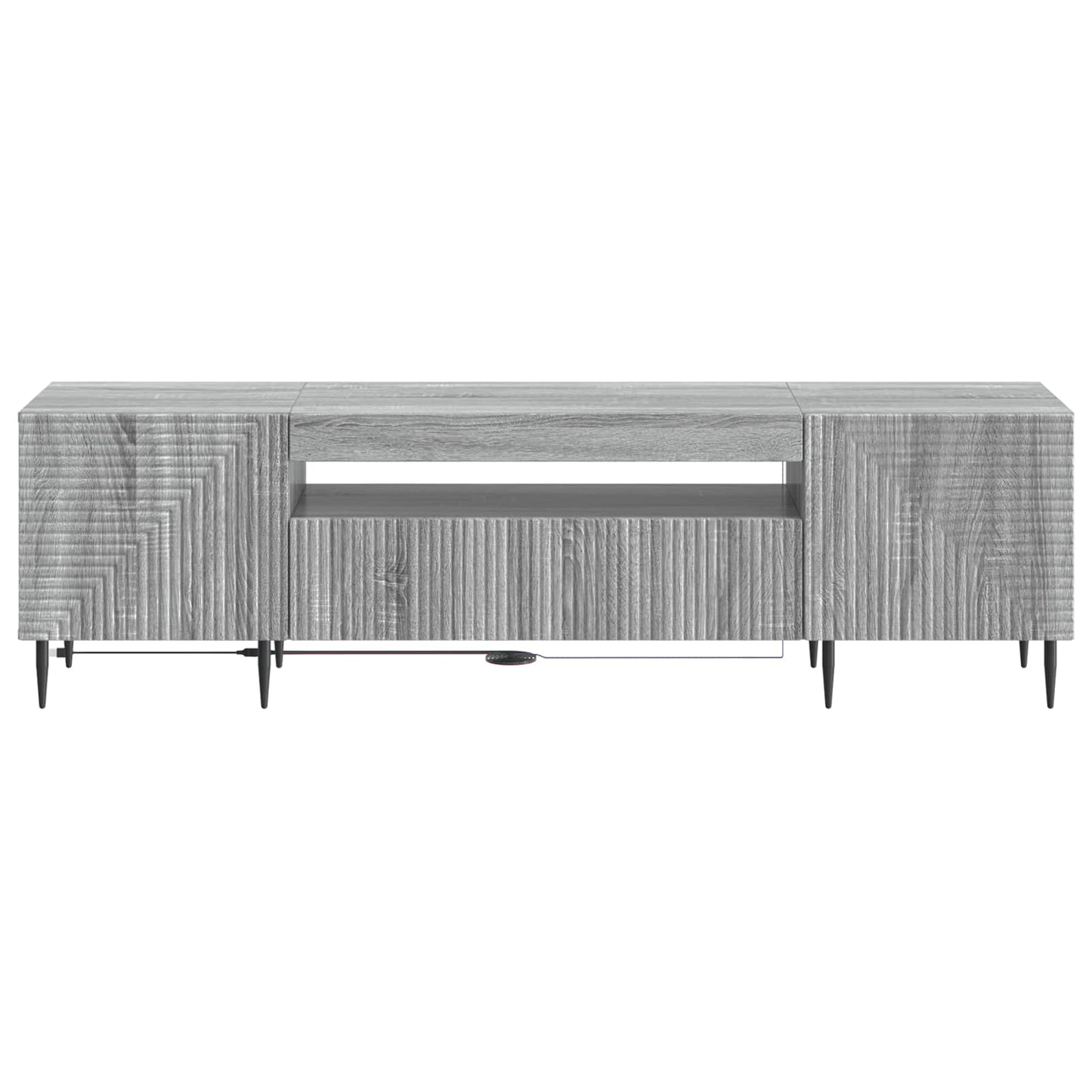 LED tv-meubel Grijs Sonoma Bewerkt hout