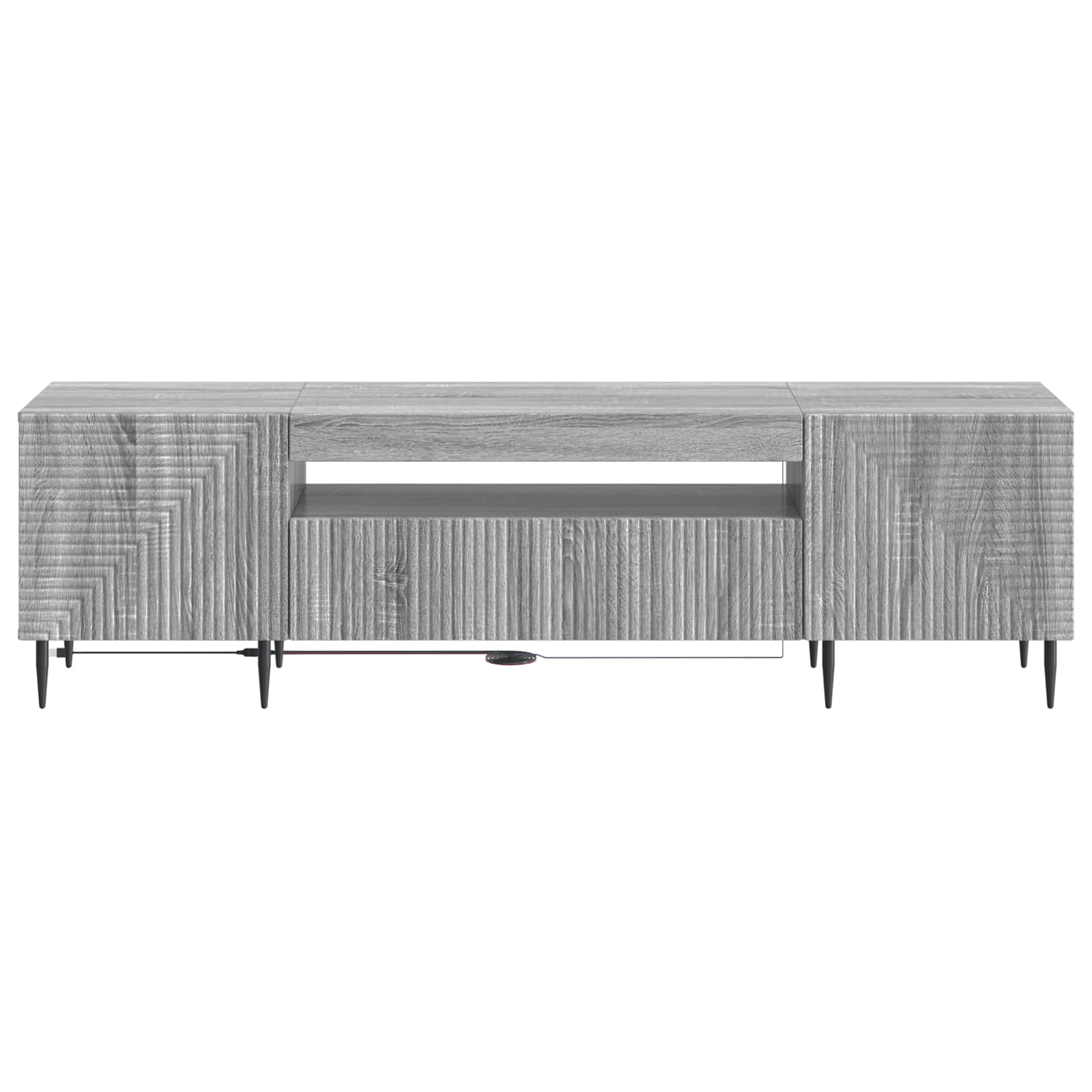 LED tv-meubel Grijs Sonoma Bewerkt hout