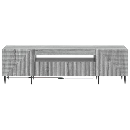 LED tv-meubel Grijs Sonoma Bewerkt hout