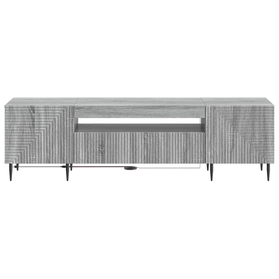 LED tv-meubel Grijs Sonoma Bewerkt hout